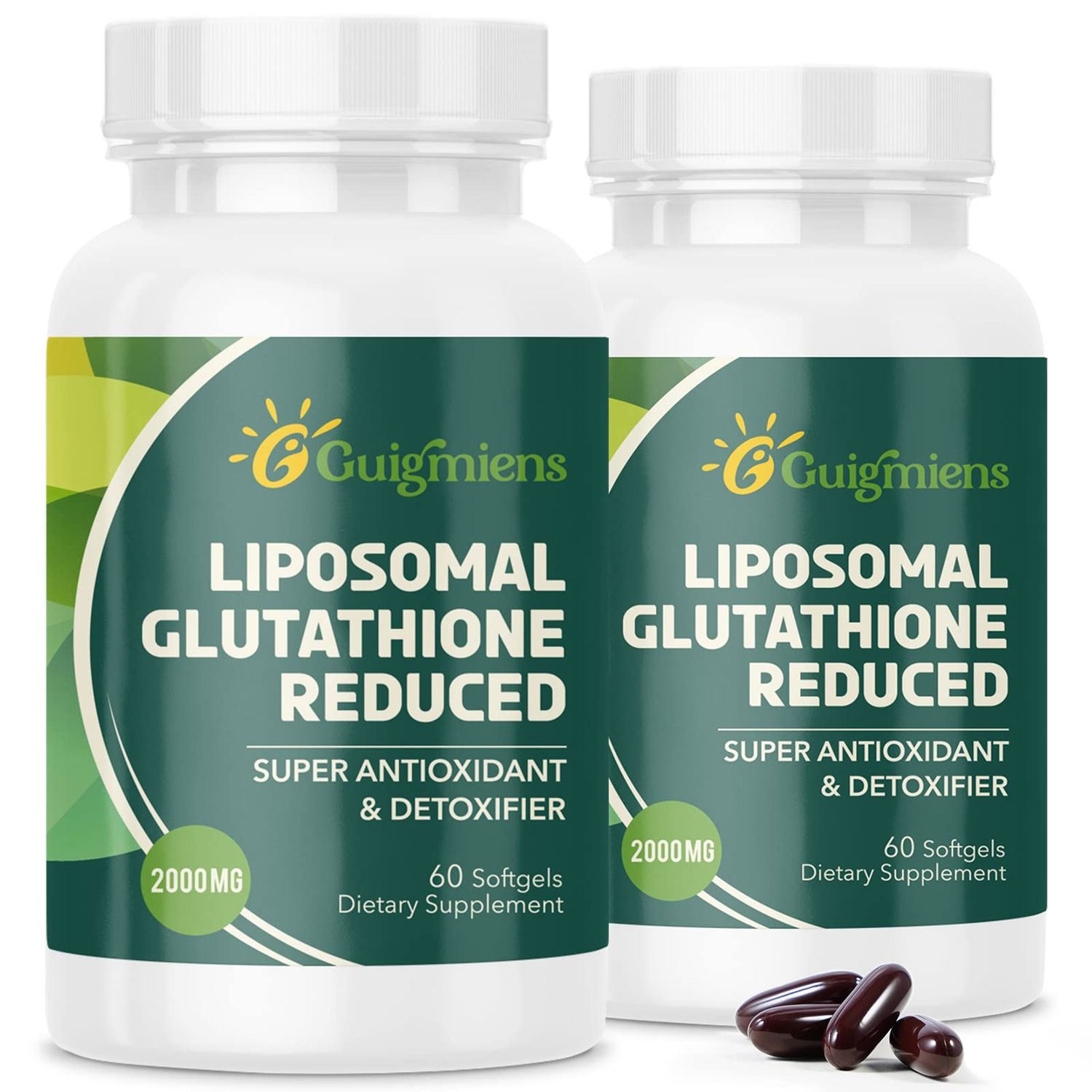 Liposomal Glutathione 2000 MG, 10x Better Absorption, Glutathione Supplement with Hyaluronic Acid + Collagen Peptide + Resveratrol, Powerful Antioxidant, Health Aging, Immune Health, 120 Count