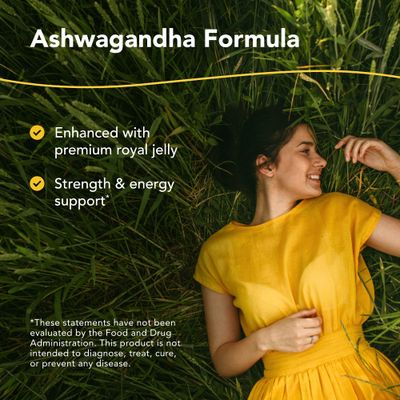 North American Herb &amp; Spice Ashwagandha - 60 Capsules - Enhanced with Premium Royal Jelly - Strength &amp; Energy - Non-GMO - 30 Servings
