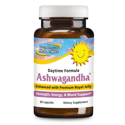 North American Herb &amp; Spice Ashwagandha - 60 Capsules - Enhanced with Premium Royal Jelly - Strength &amp; Energy - Non-GMO - 30 Servings