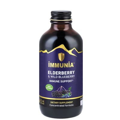 Immunia Elderberry &amp; Wild Blueberry Concentrated. Strengthen Your Immune System Naturally. Delicious Taste. Made in Canada with Fruits from Canada. 24 Days/Bottle. (1-Pack)