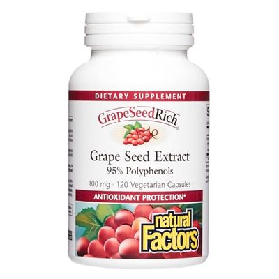 Natural Factors, GrapeSeedRich Grape Seed Extract, Antioxidant Support for Healthy Inflammatory Response, 120 Capsules