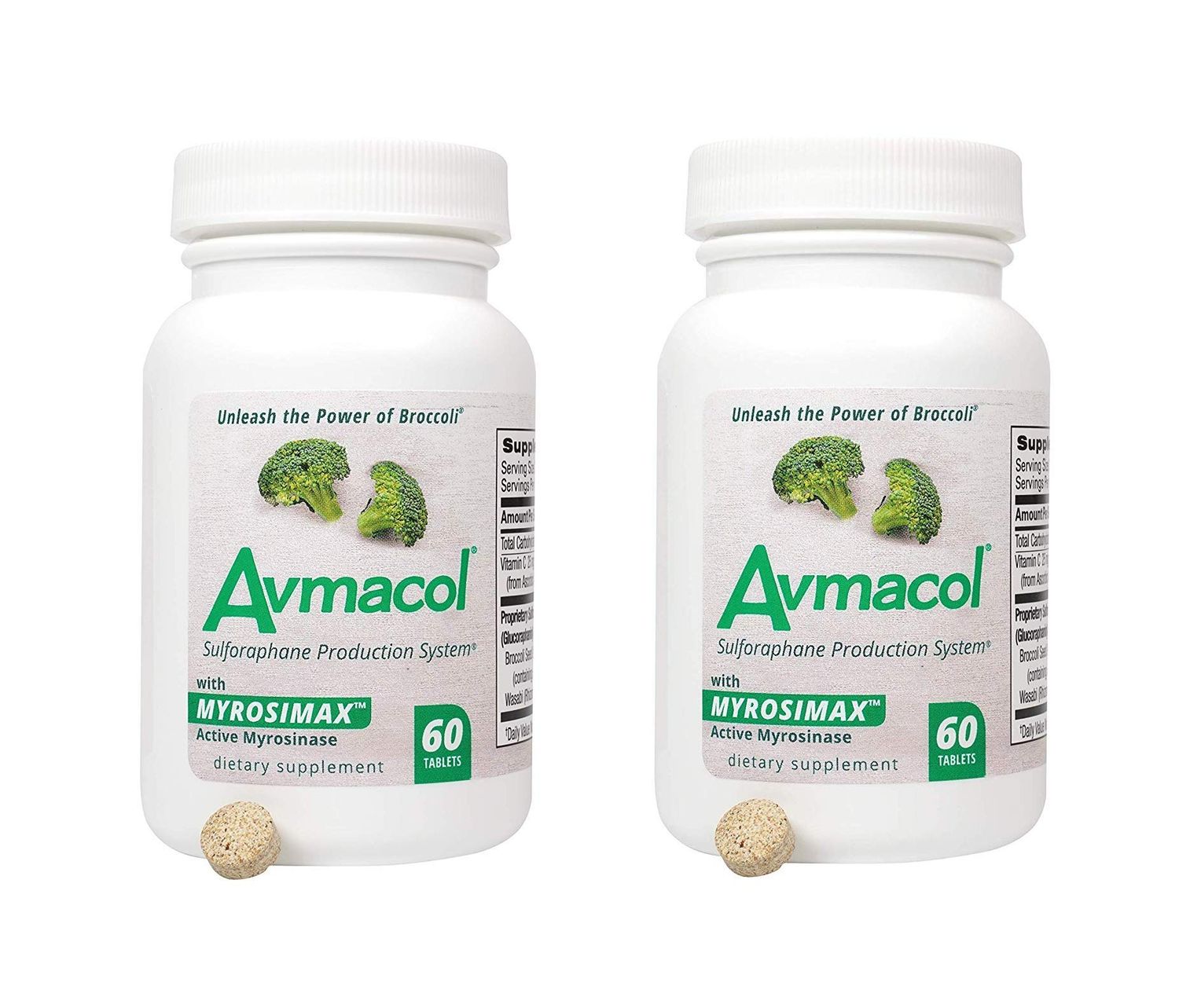 AVMACOL (120) 2 Bottle Value Sulforaphane Supplement with Myrosinase
