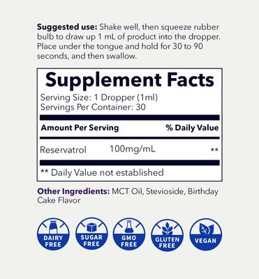 Nanoceutical Solutions Nano Liquid Resveratrol Trans Resveratrol Supplement for Brain &amp; Heart Health | Ultra-Efficient Absorption, Up to 8 Times Higher Than Resveratrol Capsules | 30 Servings