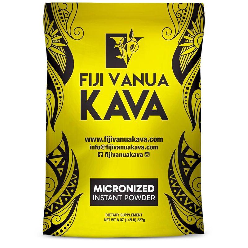 Fiji Vanua Kava Micronized Kava Powder, Portable and Easy to Prepare Kava Root Powder, No Straining Needed, Pure &amp; Strong Kava Drink Powder, 8 oz