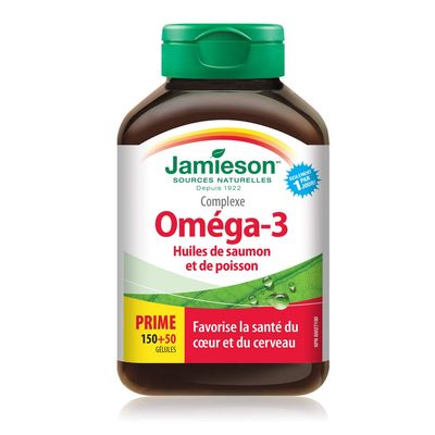 Jamieson Salmon &amp; Fish Oils Omega-3 Complex 200ct Bottle 1,000 mg