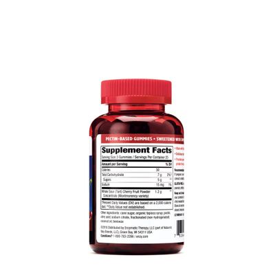 Nature's Way Tart Cherry Ultra Gummies, Antioxidant Support from Anthocyanins*, 1,200 mg Montmorency Cherry per 3-Gummy Serving, Cherry Flavored, Gluten Free, Vegetarian, 75 Count (Packaging May Vary)
