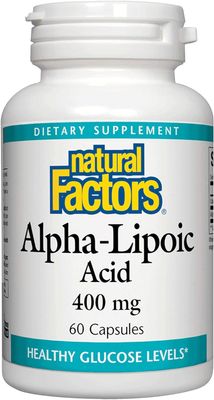 Natural Factors Alpha-Lipoic Acid 400 mg, Whole Body Antioxidant Support, 60 Capsules