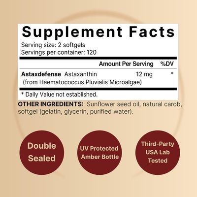 NatureBell Astaxanthin 12mg, 240 Softgels, Made with Astax (Max Strength from MicroAlgae), Natural Antioxidant for Skin & Eye Health - Non-GMO & No Gluten, 4 Month Supply