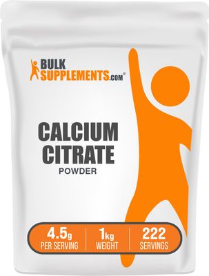 BulkSupplements.com Calcium Citrate Powder - Calcium Citrate Supplement, Calcium Citrate 1000mg - Gluten Free, 4500mg (1000mg Calcium) per Serving, 1kg (2.2 lbs) (Pack of 1)