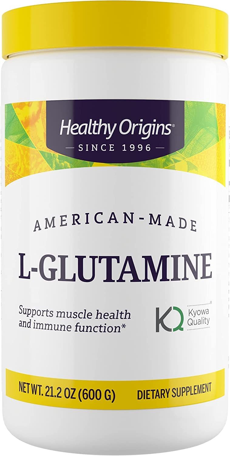 Healthy Origins L-Glutamine Powder, 600 g - Amino Acid &amp; Muscle Strength Support - American-Made L-Glutamine Powder - Immune Support Supplement - Vegan, Non-GMO &amp; Gluten-Free Supplement - 21.2 Oz