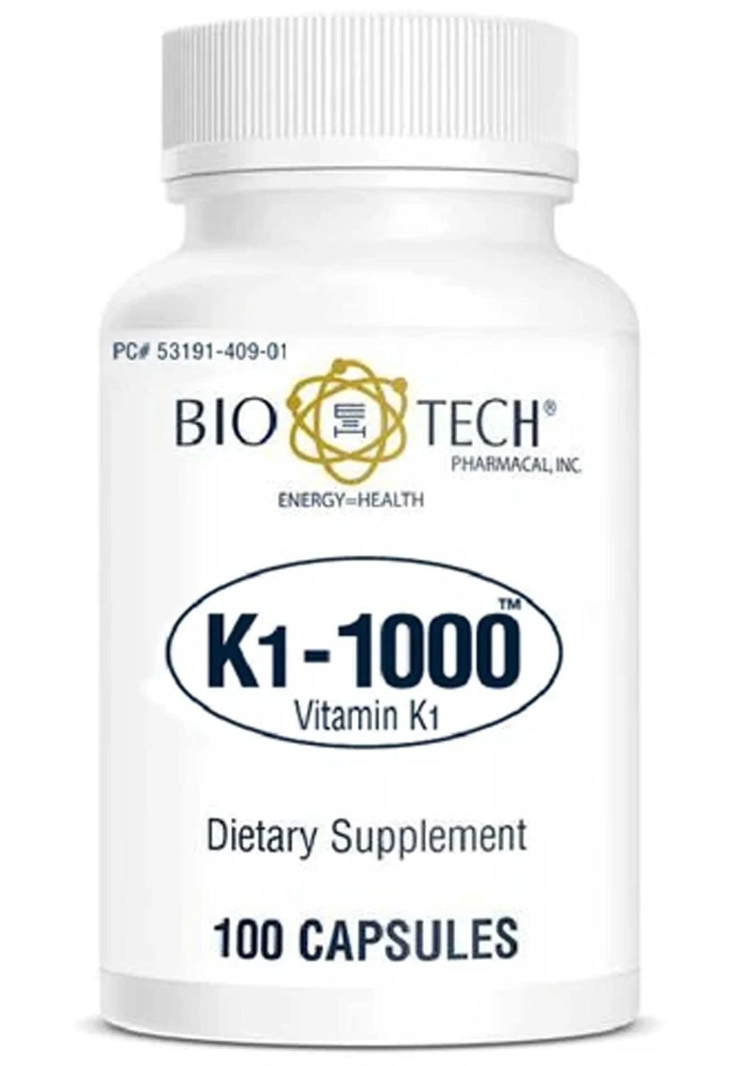 Bio-Tech Pharmacal K1-1000 (Vitamin K1) 100 Capsules - 3 Pack