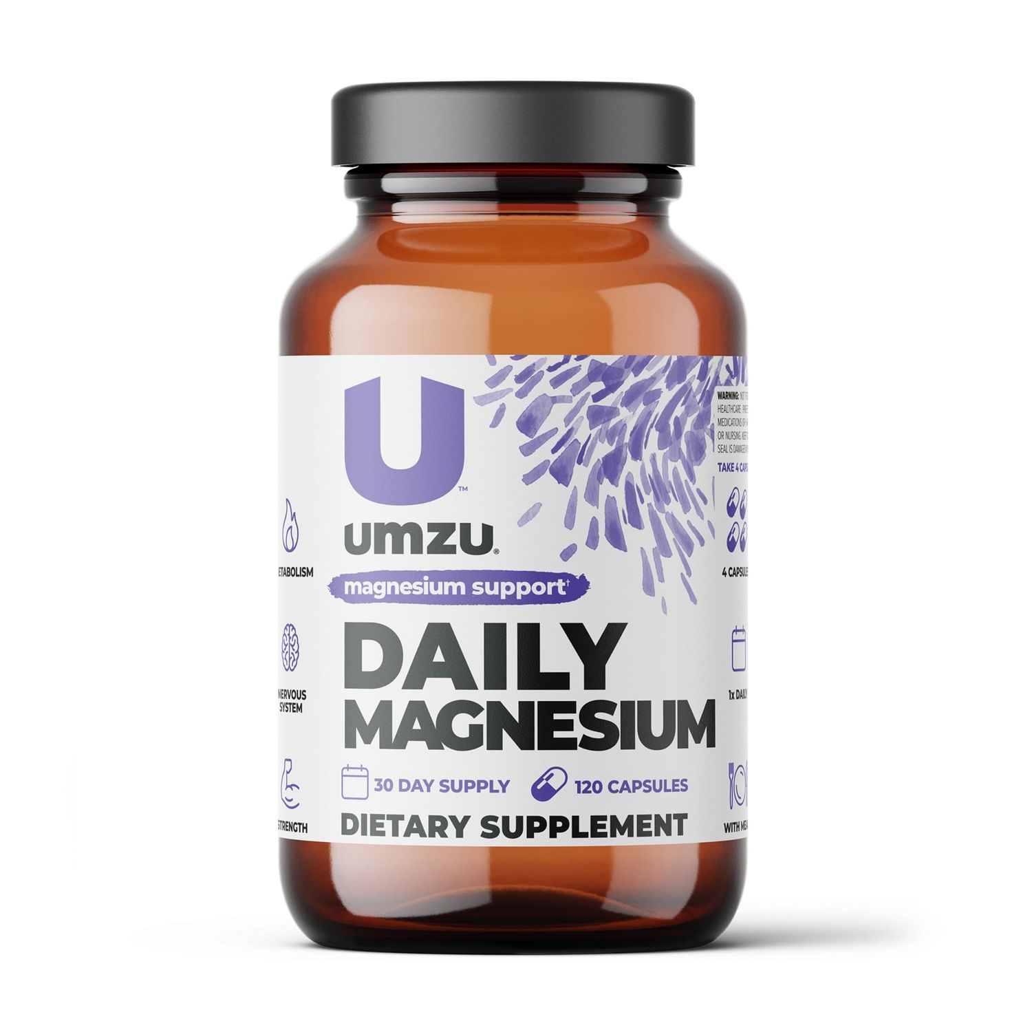 UMZU Daily Magnesium | Potent Bioavailable Magnesium Complex for Healthy Metabolism, Sustained Energy, Exercise Performance &amp; Sleep Support (30 Day Supply | 120 Capsules)