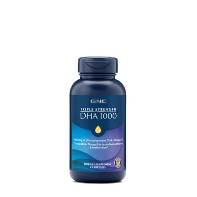 GNC Triple Strength DHA 1000, 45 Softgels, for Join, Skin, Eye, and Heart Health