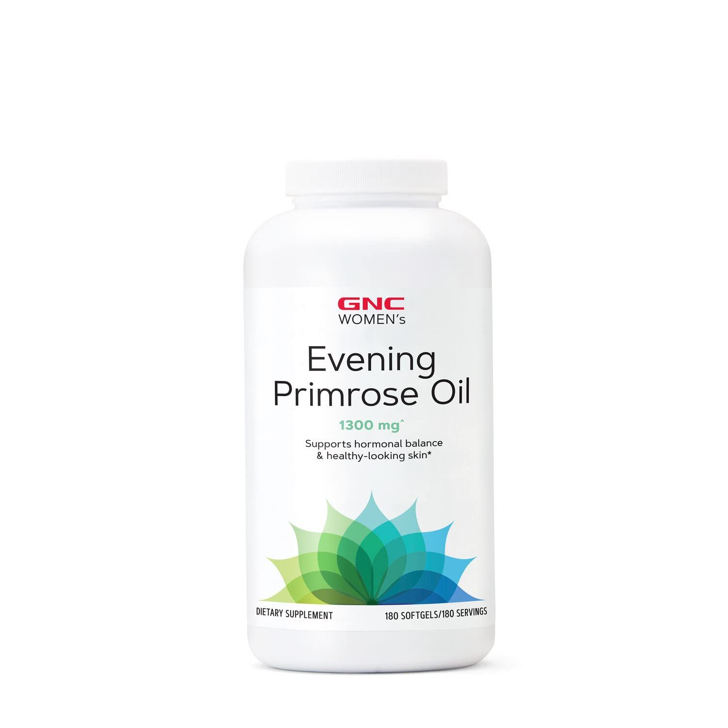 GNC Women&#39;s Evening Primrose Oil (EPO) 1300 mg | Supports Hormonal Balance, Immunity, Healthy Skin and Heart Health | Daily Vitamin | 180 Softgel Capsules