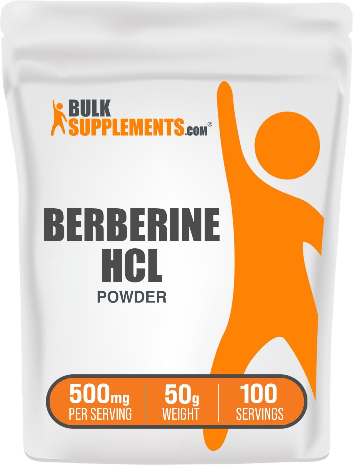 BulkSupplements.com Berberine HCl Powder - Berberine Supplement, Berberine 500mg, Berberine Powder - Gluten Free, 500mg per Serving, 50g (1.8 oz) (Pack of 1)