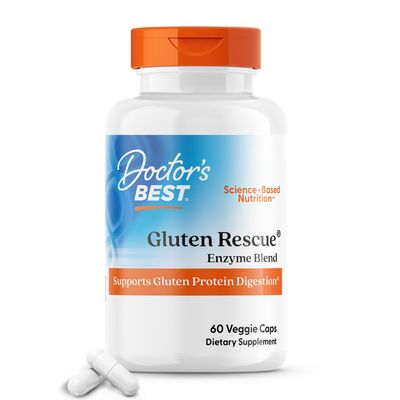 Doctor&#39;s Best Gluten Rescue with Glutalytic, Non-GMO, Vegan, 60 Count (Pack of 1)