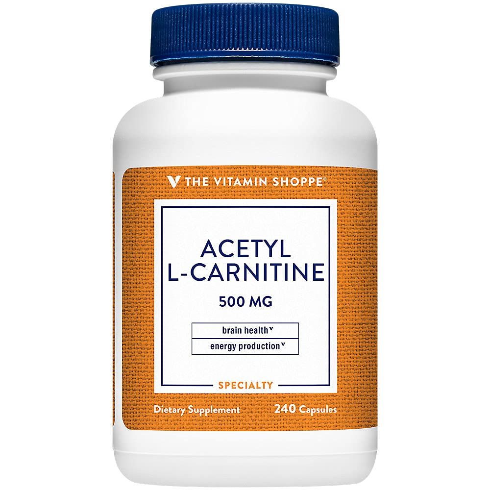 Acetyl-L-Carnitine 500mg - Supports Healthy Brain &amp; Memory Function, Promotes Energy Production - Carnipure Offers Purest Form of L-Carnitine (240 Capsules) by The Vitamin Shoppe