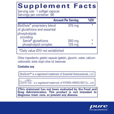 Pure Encapsulations Liposomal Glutathione - Immune Support & Liver Detox* - Antioxidant Protection - with Setria Glutathione - Non-GMO - 60 Softgel Capsules