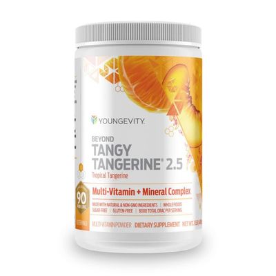 Youngevity Beyond Tangy Tangerine 2.5 Tropical Tangerine Ultimate Multi-Vitamin &amp; Mineral Complex - Made with Natural &amp; Whole Foods | 8,000 ORAC