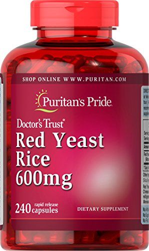 Puritan&#39;s Pride Doctors Trust Red Yeast Rice 600mg, Dietary Supplement, 240 Rapid Release Capsules