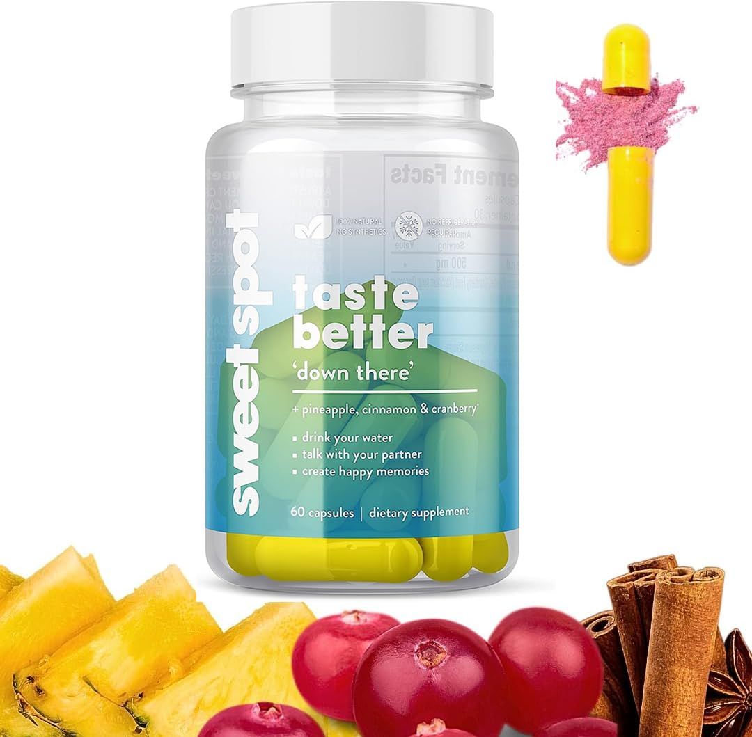 Pineapple Probiotics for Men - 500mg Sweet Spot Formula with Pineapple Extract, Cranberry &amp; Cinnamon, Supports pH Balance &amp; Freshens Taste, 60 Capsules, Made in The USA