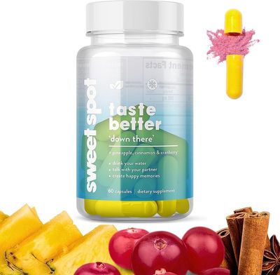 Pineapple Probiotics for Men - 500mg Sweet Spot Formula with Pineapple Extract, Cranberry &amp; Cinnamon, Supports pH Balance &amp; Freshens Taste, 60 Capsules, Made in The USA