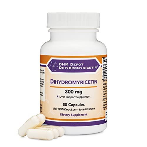 Dihydromyricetin (DHM) 50 Capsules, 300mg, Liver Support Supplement (Third Party Tested)(DHM Depot) Non GMO, Gluten Free (Liver Cleanse Detox &amp; Repair) by Double Wood