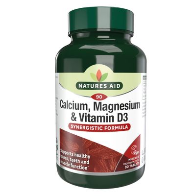 Natures Aid Calcium, Magnesium &amp; D3 90 Tablets. Suitable for Vegans.