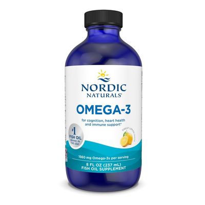 Nordic Naturals Omega-3, Lemon Flavor - 8 oz - 1560 mg Omega-3 - Fish Oil - EPA &amp; DHA - Immune Support, Brain &amp; Heart Health, Optimal Wellness - Non-GMO - 48 Servings