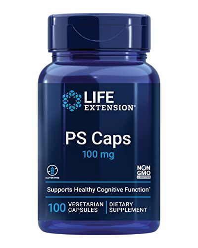 Life Extension PS Caps, phosphatidylserine, for Cognitive Performance, Gluten-Free, Non-GMO, Vegetarian, 100 Capsules