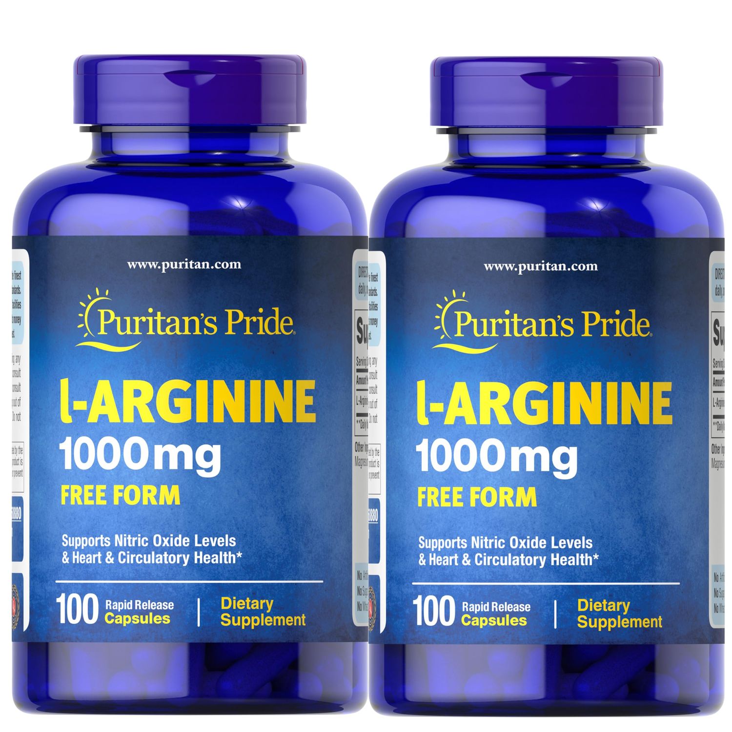 Puritan&#39;s Pride L-Arginine 1000mcg , 100 Count (Pack of 2) , total 200