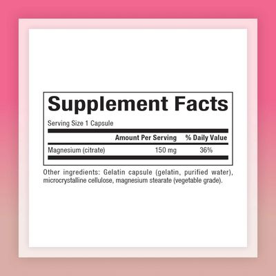 Natural Factors, Magnesium Citrate 150 mg, Muscle and Heart Health Formula, 180 Capsules