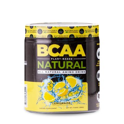 Nutrology BCAA Natural, Plant Based BCAA Powder, Lemonade Flavor, Optimized 2:1:1 Ratio Amino Acids Powder, Post Workout Recovery Drink Vegan BCAA Powder, Gluten-Free, Non-GMO, 30 Servings