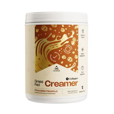 LevelUp Creamer, with Energizing MCT Oil and Collagen Peptides, Keto Coffee Creamer, Supports Natural Energy &amp; Ketone Production - Chocolate Hazelnut, 22 oz