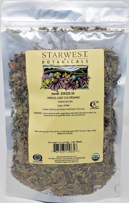 Ginkgo Leaf Cut &amp; Sifted Organic - 4 Oz