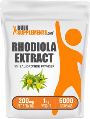 BulkSupplements.com Rhodiola Extract Powder - 3% Salidrosides, Rhodiola Rosea Extract - Herbal Supplement, Gluten Free, 200mg per Serving, 1kg (2.2 lbs) (Pack of 1)