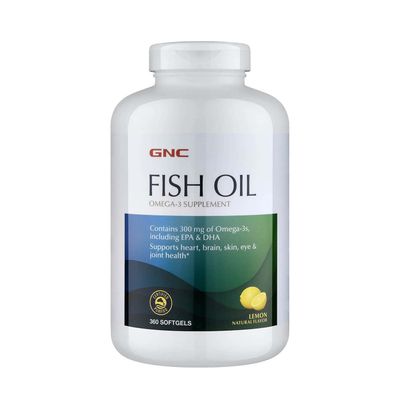 GNC Fish Oil | Omega-3 Supplement | Supports Heart, Brain, Skin, Eye &amp; Joint Health | Lemon | 360 Count