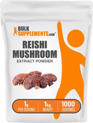 BulkSupplements.com Reishi Mushroom Extract Powder - Ganoderma Lucidum, Reishi Mushroom Supplement - Reishi Mushroom Powder, Gluten Free, 1000mg per Serving, 1kg (2.2 lbs) (Pack of 1)