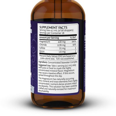 Sunwarrior Magnesium Mineral Supplement Natural Ionic Liquid Supplement Drink Additive | Features Trace Minerals to Support Brain Heart & Muscle (4 FL Oz) 28 Servings