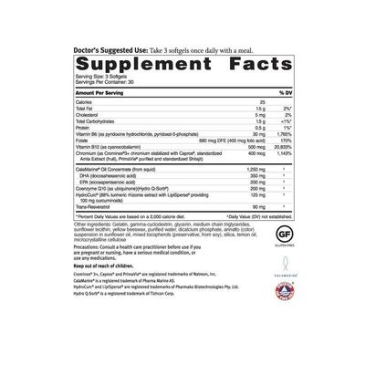 Dr. Sinatra Omega Q Plus PRO - Professional Strength Heart and Healthy Aging Support with 200 mg of CoQ10 and 90 mg of Resveratrol for Optimal Cellular Energy Production (90 softgels)