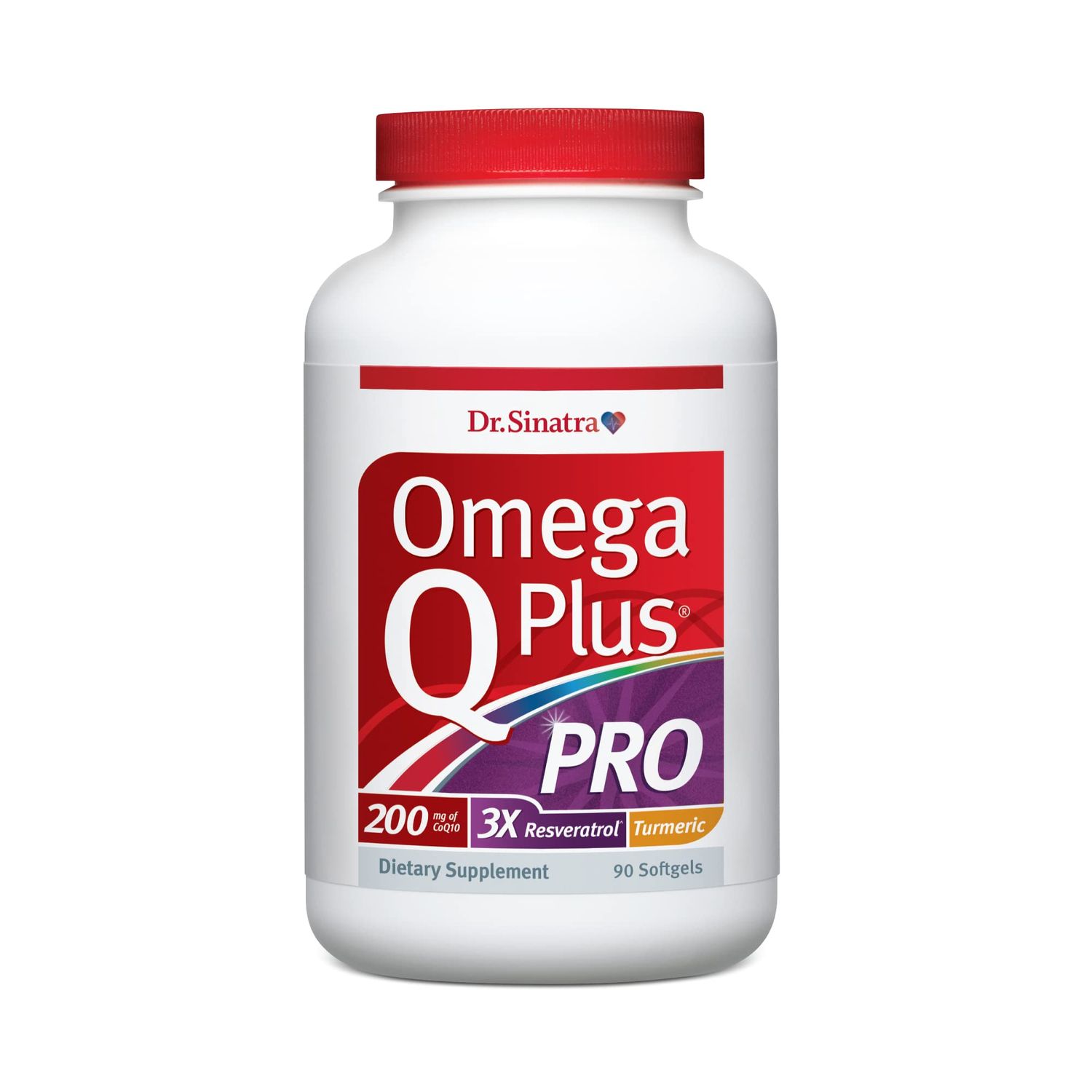 Dr. Sinatra Omega Q Plus PRO - Professional Strength Heart and Healthy Aging Support with 200 mg of CoQ10 and 90 mg of Resveratrol for Optimal Cellular Energy Production (90 softgels)