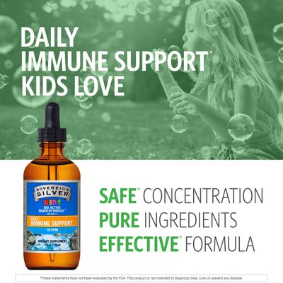 Sovereign Silver Bio-Active Silver Hydrosol for Kids Immune Support, 4 oz.