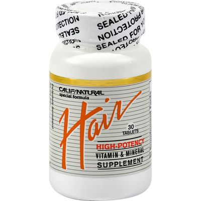 California Natural High Potency Hair Vitamin &amp; Mineral Supplement with Biotin Promotes Healthy, Longer and Stronger Hair. - 30 Tablets (30 Count (Pack of 3))