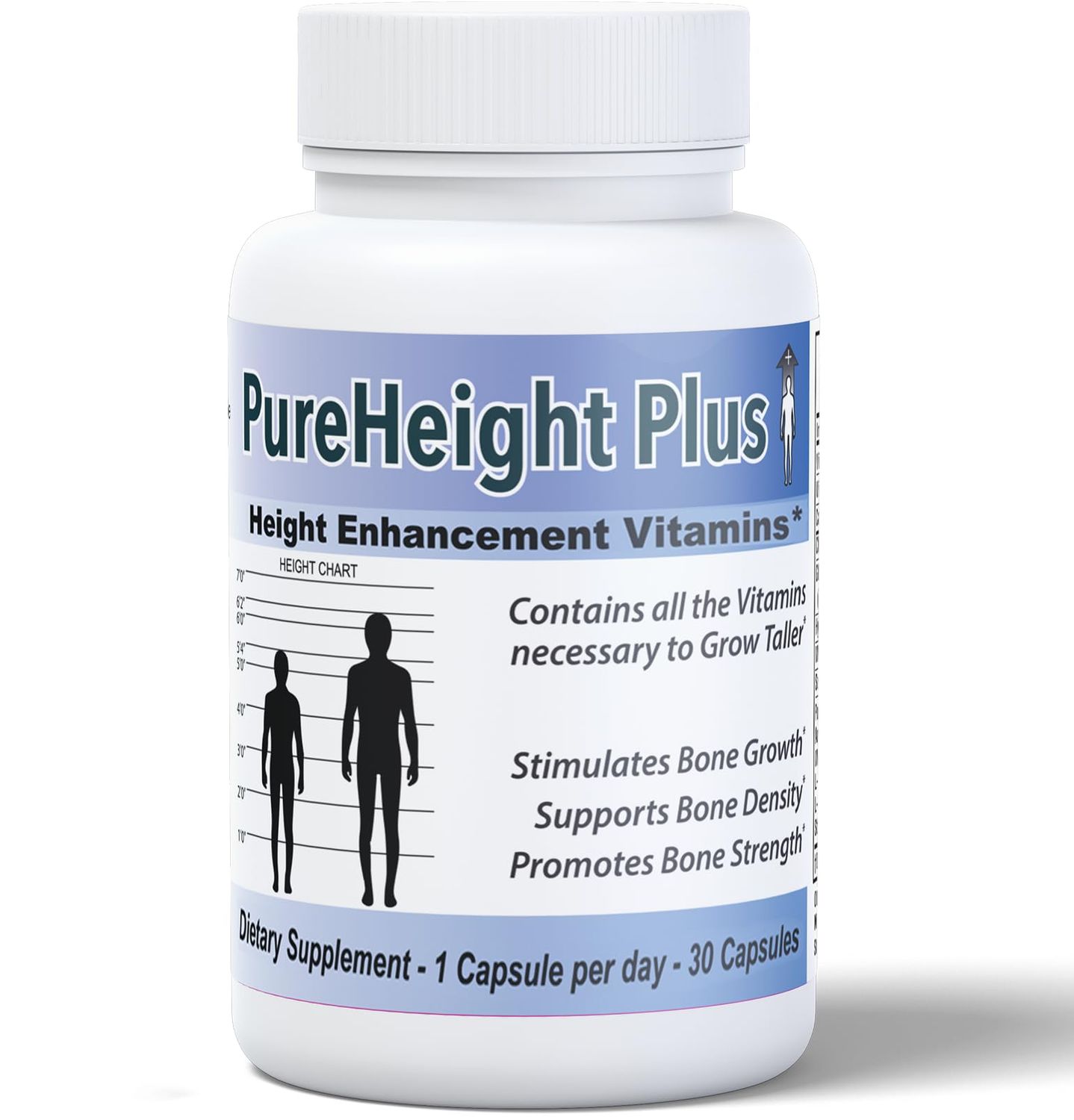 Height Growth Vitamins Grow Taller - Increase Bone Strength Bone Density Bone Growth Pills PureHeight Plus #1 Doctor Recommended Height Enhancement Supplement- Growth Vitamins for Kids, Teens &amp; Adults