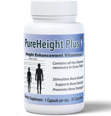 Height Growth Vitamins Grow Taller - Increase Bone Strength Bone Density Bone Growth Pills PureHeight Plus #1 Doctor Recommended Height Enhancement Supplement- Growth Vitamins for Kids, Teens &amp; Adults