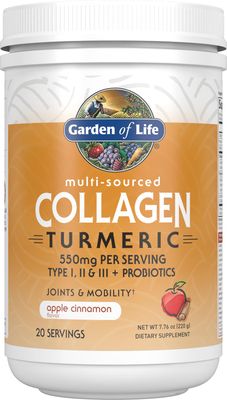 Garden of Life Multi-Sourced Collagen Turmeric - Apple Cinnamon, 20 Servings, Collagen Powder for Women Men Joints Mobility, Collagen Peptides Powder, Collagen Protein Hydrolyzed Collagen Supplements