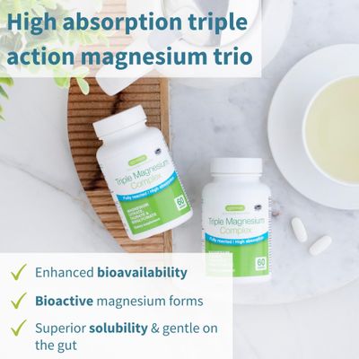 Advanced Triple Magnesium Complex, Fully Reacted &amp; Chelated Glycinate, Taurate &amp; Citrate, Clean Label, High Bioavailability &amp; Absorption, 60 Tablets, Vegan, Non-Buffered, by Igennus