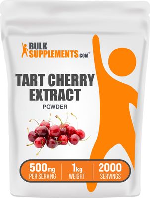 BulkSupplements.com Tart Cherry Extract Powder - Tart Cherry Supplement, Herbal Supplement - Antioxidant Source, Gluten Free, 500mg per Serving, 1kg (2.2 lbs) (Pack of 1)