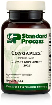 Standard Process Congaplex - Thymus Gland Support Supplement - Support Immune Health with Calcium Lactate, Magnesium, Vitamin C &amp; Vitamin A - Immune System Aid with Mushroom Powder - 150 Capsules