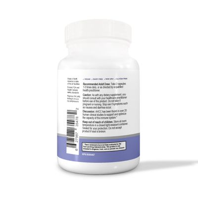 Papillex AHCC Supplement - Maximum Strength - Natural Immune Support Extract - Maintains Natural Killer Cell Activity - 20+ Human Research Studies - 60 Veggie Capsules (1 Pack)